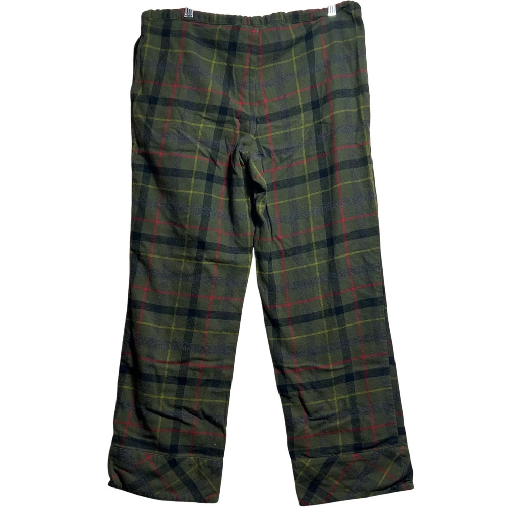 Y2K Polo Jeans Ralph Lauren Mens Plaid Flannel Pajama Pants Green Medium - Picture 7 of 7